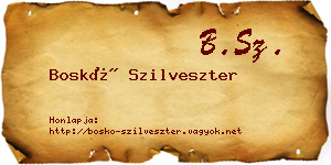 Boskó Szilveszter névjegykártya