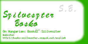 szilveszter bosko business card